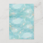 青エレガント水色金ゴールド結婚の詳細 エンクロージャーカード (裏面)