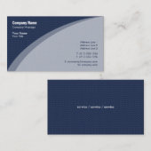 青エレガント波パターン 名刺 (正面/裏面)
