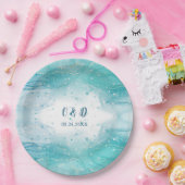 青エレガント海結婚ズ ペーパープレート (パーティー)