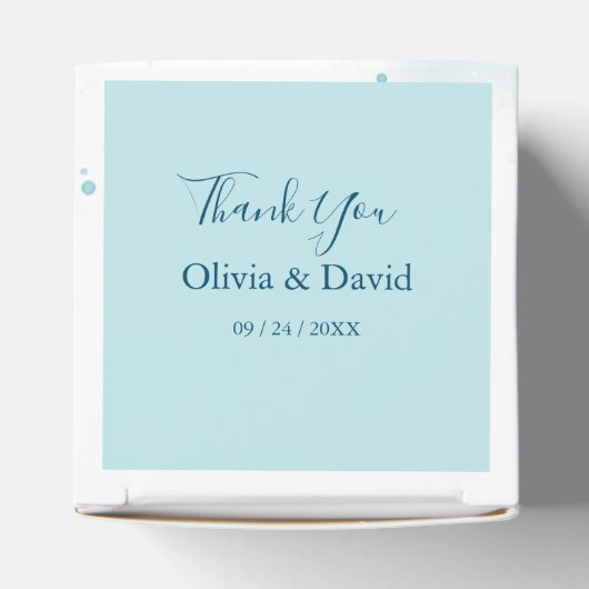 青エレガント海結婚式の引き出物箱 フェイバーボックス (上部)