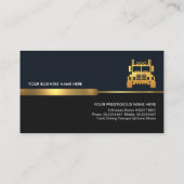 青エレガント灰色の層トラック 名刺 (裏面)