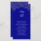 青エレガント灰色の結婚座席表 (正面/裏面)