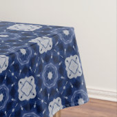 青エレガント灰色イニシャルモノグラムの テーブルクロス (インサイチュ)