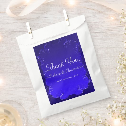 青エレガント王室のが結婚ありがとう フェイバーバッグ (クリップ留めされた状態)