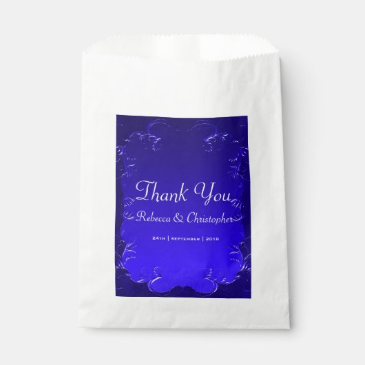 青エレガント王室のが結婚ありがとう フェイバーバッグ (正面)