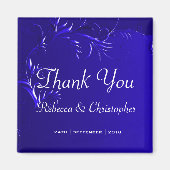 青エレガント王室のが結婚ありがとう マグネット (正面)