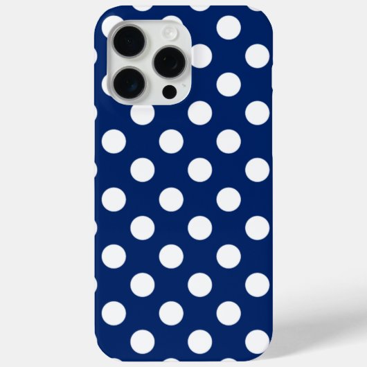 青エレガント王室のと大きな白い水玉模様 Case-Mate iPhoneケース (裏面)