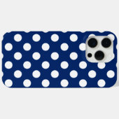 青エレガント王室のと大きな白い水玉模様 Case-Mate iPhoneケース (裏面 (横))