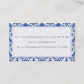 青エレガント王室のと白のダンパーと渦巻き 名刺 (裏面)