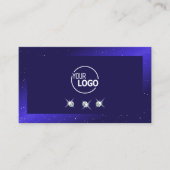 青エレガント王室のダイヤきらめくロゴ 名刺 (正面)