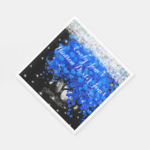 青エレガント王室のハート葉ツリー スタンダードランチョンナプキン (角)