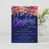 青エレガント王室のフローラフェイク銀 招待状 (スタンド正面)