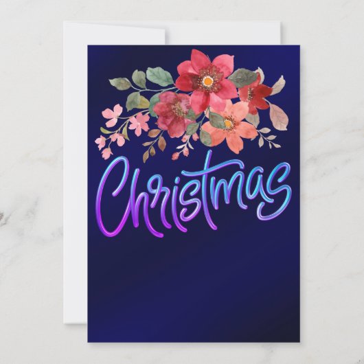 青エレガント王室のフローラフェイク銀 招待状 (裏面)