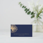 青エレガント王室のフローラQRコード 名刺 (スタンド正面)