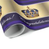 青エレガント王室のプリンスベイビーシャワーギフトラップ ラッピングペーパー (ロールコーナー)