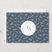 青エレガント王室の光の離れ写真の結婚写真 セーブザデート (裏面)