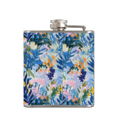 青エレガント王室の抽象芸術モノグラムの フラスク (裏面)