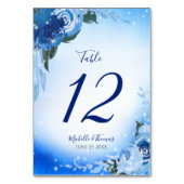 青エレガント王室の水色フローラ緑 テーブルナンバー (裏面)