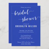 青エレガント王室の白ブライダルシャワー招待状 招待状 (正面/裏面)