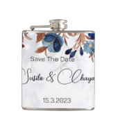 青エレガント王室の素朴モダン保存日。 フラスク (正面)