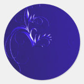 青エレガント王室の結婚封筒用シール ラウンドシール (正面)