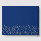 青エレガント王室の金ゴールド概要フローラキンセアニェラ ゲストブック (裏面)