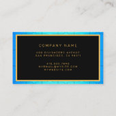 青エレガント王室の金属 名刺 (裏面)