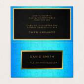 青エレガント王室の金属 名刺 (外部フラット)