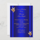 青エレガント王室の青銅茶色金ゴールドパーティー 招待状 (裏面)