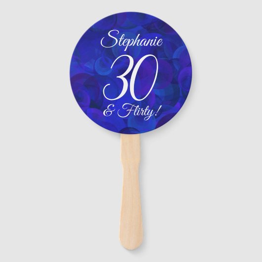 青エレガント王室の30と気のあるそぶりをした誕生日 ハンドファン (裏面)