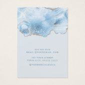 青エレガント瑪瑙の大理石のイヤリング表示カード (裏面)