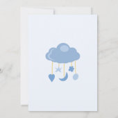 青エレガント男の子のシャワー 招待状 (裏面)