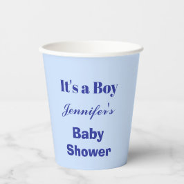 青エレガント男の子のジェンダーが赤ちゃんシャワーを明かす 紙コップ