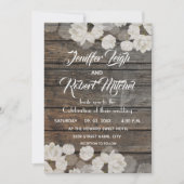 青エレガント白いチュー結婚リップ 招待状 (正面)