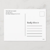 青エレガント白の中国のうさぎ年2023 シーズンポストカード (裏面)