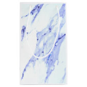 青エレガント白の大理石パターン スモールペーパーバッグ (裏面)