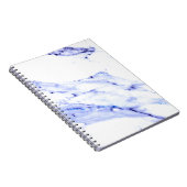 青エレガント白の大理石花崗岩パターン ノートブック (右側)