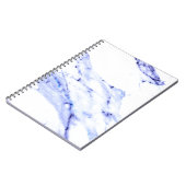 青エレガント白の大理石花崗岩パターン ノートブック (左側)