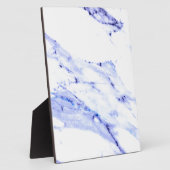 青エレガント白の大理石花崗岩パターン フォトプラーク (側面)