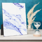 青エレガント白の大理石花崗岩パターン フォトプラーク (側面)