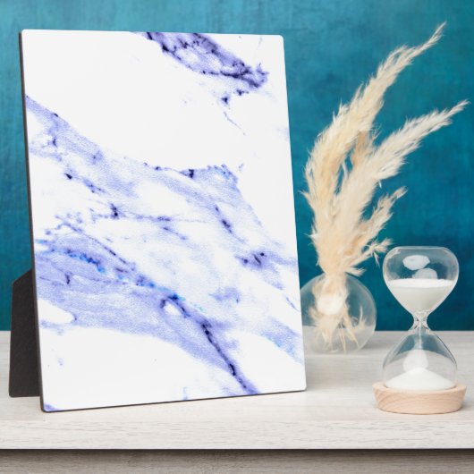 青エレガント白の大理石花崗岩パターン フォトプラーク (側面)