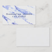 青エレガント白の大理石花崗岩パターン 名刺 (正面/裏面)