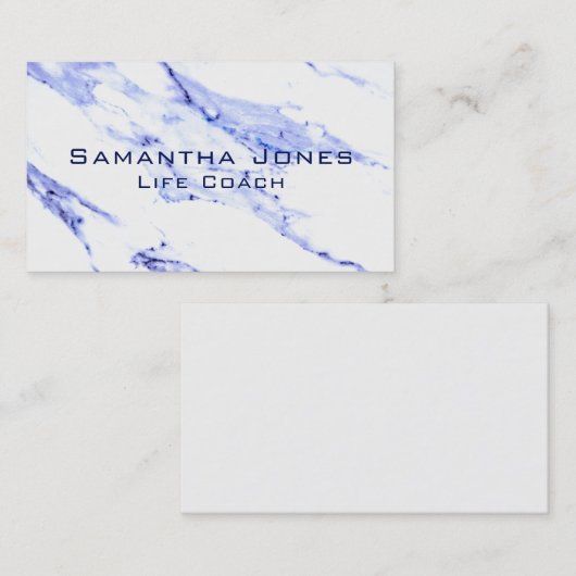 青エレガント白の大理石花崗岩パターン 名刺 (正面/裏面)