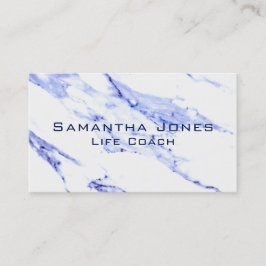 青エレガント白の大理石花崗岩パターン 名刺