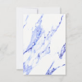 青エレガント白の大理石花崗岩パターン 招待状 (裏面)