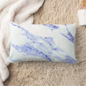 青エレガント白の大理石花崗岩 ランバークッション (ブランケット)