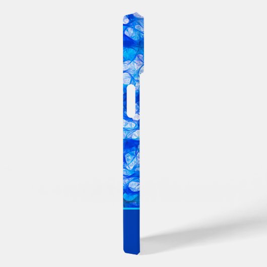 青エレガント白の水彩花モノグラム Case-Mate iPhoneケース (裏面 / 右)