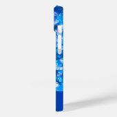 青エレガント白の水彩花モノグラム Case-Mate iPhoneケース (裏面 / 左)