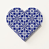 青エレガント白の花柄 ノートブック (裏面)