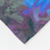 青エレガント白の花水色 フリースブランケット (角)